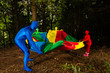Colorful People Playing in the forest
