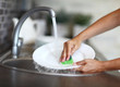 Cleaning dishware kitchen sink sponge washing dish