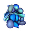 3d blue purple abstract glossy blob render