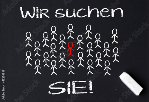 Illustration: Wir suchen Sie! Wir suchen Sie!