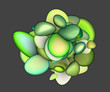 3d green abstract backdrop blob render