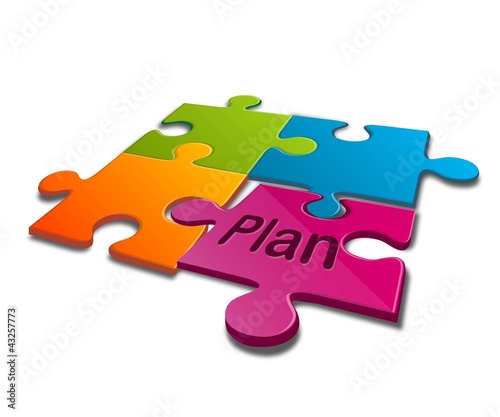 Vector: vector jigsaw puzzle with word of plan vector jigsaw puzzle with word of plan
