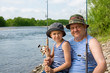 Photo: Portrait grandfather and grandson Portrait grandfather and grandson