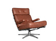 Isolated soft brown leather stylish chair