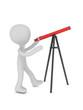 Illustration: 3d man with telescope 3d man with telescope