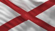 Seamless loop of the flag of Alabama waving in the wind