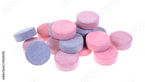 Photo: Group of antacid tablets Group of antacid tablets