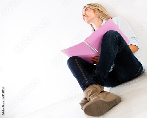 Photo: Pensive female student Pensive female student