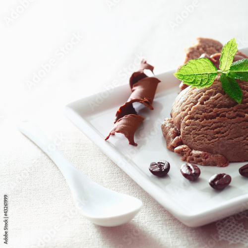 Photo: Serving of coffee icecream Serving of coffee icecream