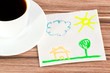 Landscape on a napkin