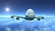 Video: Airplane flying over clouds, 3d animation Airplane flying over clouds, 3d animation