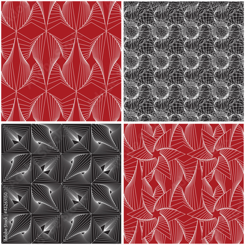 Vektor: Intertwined Seamless Background set Intertwined Seamless Background set