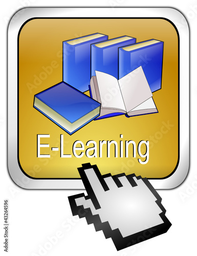 Vektor: E-Learning Button mit Cursor E-Learning Button mit Cursor