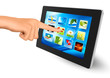 Hand holding touch pad pc