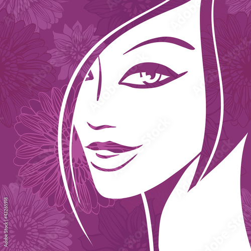 Vector: Abstract girl portrait. Beautiful woman vector silhouette. Abstract girl portrait. Beautiful woman vector silhouette.