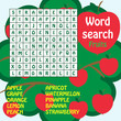 word search game. Fruits