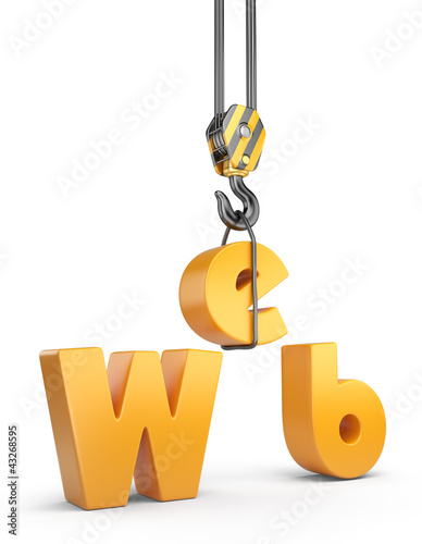 Illustration: Construction web site. 3D Isolated on white background Construction web site. 3D Isolated on white background