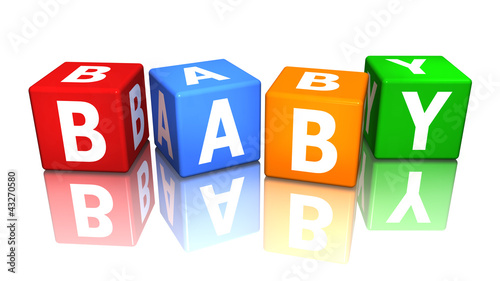 Illustration: würfel bunt cube colored baby 3D würfel bunt cube colored baby 3D