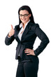 Foto: Business woman successful, thumb up Business woman successful, thumb up