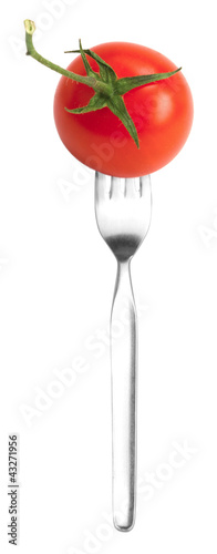 Foto: Gabel mit Tomate Gabel mit Tomate