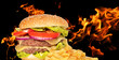 Hamburguesa recién hecha.