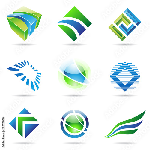 Illustration: Various colorful abstract icons, set 1 Various colorful abstract icons, set 1