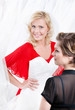 Future bride imagines herself in wedding gown, white background