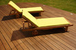 Foto: transats et matelas sur terrasse en ipé 1 transats et matelas sur terrasse en ipé 1
