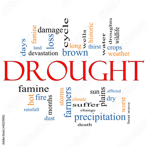 Illustration: Drought Word Cloud Concept Drought Word Cloud Concept