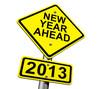 Road Sign Indicating New Year 2013 Ahead