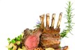 A medium rare french rack of lamp