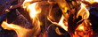 Bonfire and flames