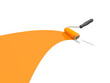 mit Farbrolle Farbe streichen, orange