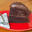 A piece of home made chocolate cake
