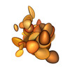 3d orange abstract glossy blob render