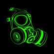 Green Contour Gas Mask Isolate...