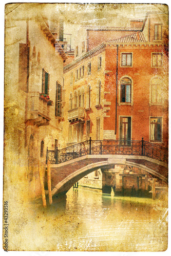 Photo: views of Venice in vintage style, like postcards views of Venice in vintage style, like postcards