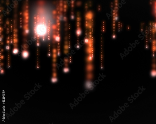Photo: Orange lines blurred letters falling Orange lines blurred letters falling