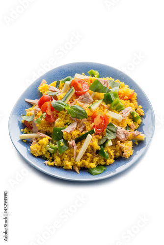 Photo: couscous salad with tuna and vegetables couscous salad with tuna and vegetables