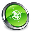 Compass icon 3D green button