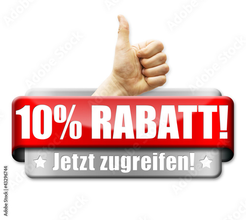 Illustration: 10% Rabatt! Button, Icon 10% Rabatt! Button, Icon