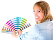 Woman choosing color to paint
