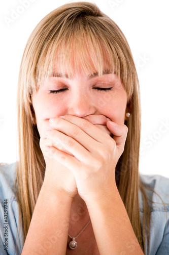 Photo: Woman refusing to speak Woman refusing to speak