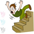 Man Falling Down Flight of Stairs