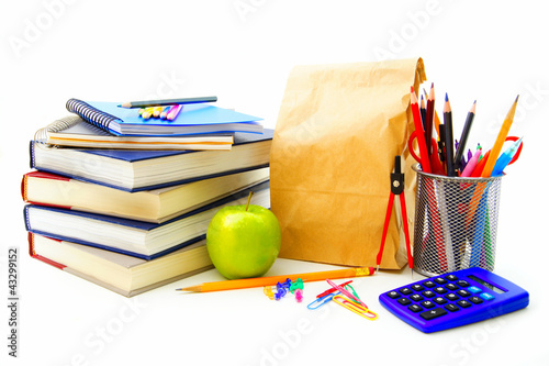 Photo: Group of various school supplies and items Group of various school supplies and items