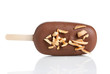 chocolate and vanilla ice cream covered with chocolate