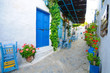 Traditional greek colours, architectural detail