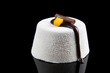 Individual chocolate mousse and mango