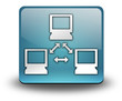 Light Blue 3D Effect Icon "Network"