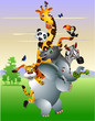 Wild African animal cartoon